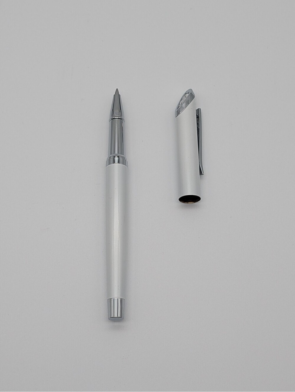 Swarovski Rollerball Pen - Matte White & Polished Chrome - No Box